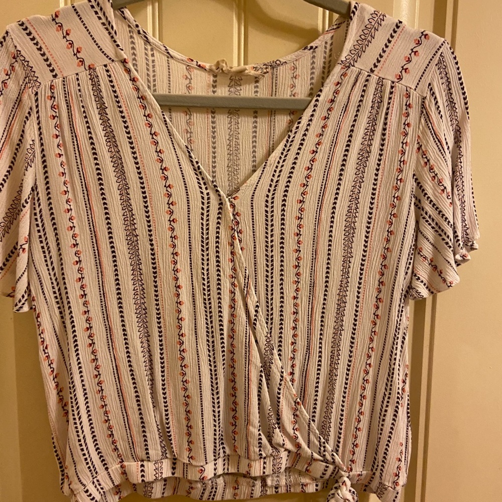 Wrap floral blouse